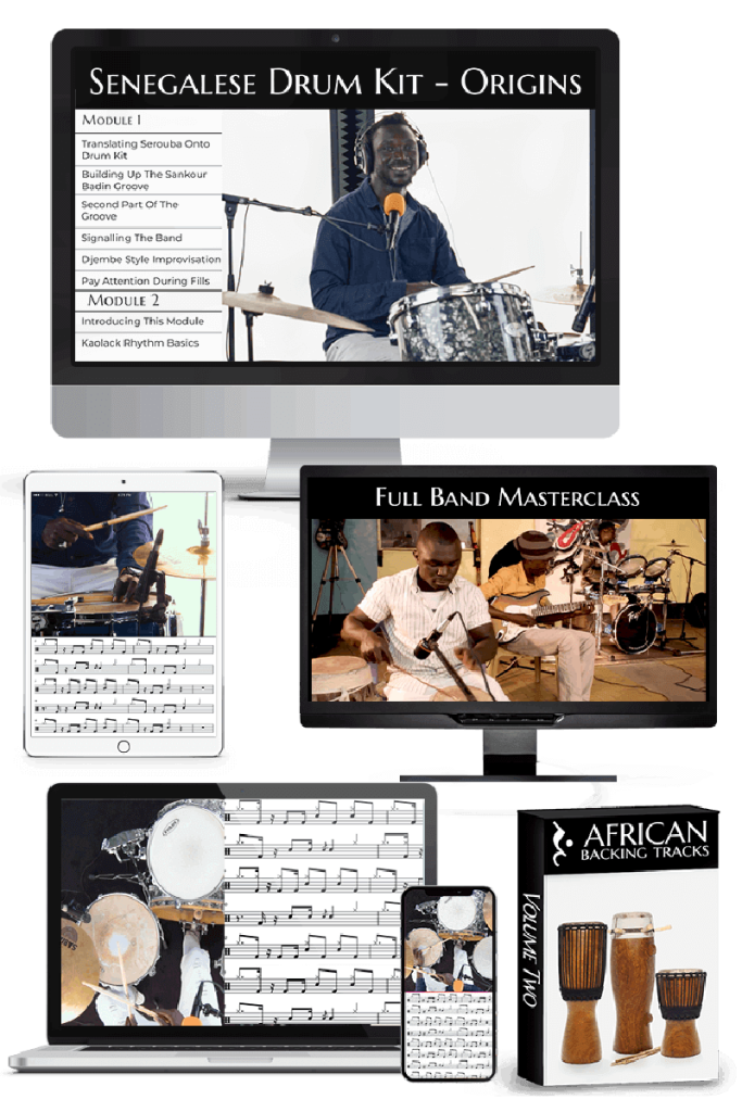 Senegalese Drum Kit Rhythms Horizontal Vertical 1